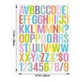 1.5-inch colorful vinyl alphabet and number stickers in bright pastel macaron colors - Multicolor