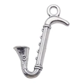 Antique silver saxophone musical instrument pendant for DIY bracelets and necklaces - 1Pc Saxophone 16x26mm