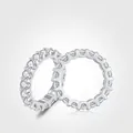 Luxurious S925 sterling silver moissanite eternity band ring with brilliant round stones - US Size 5 / Silver