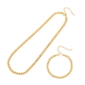 Golden wheat leaf jewelry set with necklace and bracelet featuring adjustable lobster clasp - Wheat Chain Set