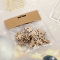 Assorted wooden Christmas ornaments in natural finish including stars and trees - Mixed
