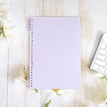 Lilac matte PP binder cover for B5 loose-leaf notebook with purple spiral coil - B5-26 Holes / Morandi Purple - (2 Pieces Including Clips)