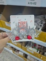Christmas hair clips featuring silver glitter reindeer antlers and red mushroom accents - 42# Silver Antler Mushroom Snowflake Pair Clips