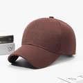 Classic dark brown cotton twill baseball cap with curved brim and six-panel structure - Coffee