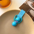 Elastico per capelli blu a doppia testa con perle per acconciature a coda di bimba - Blu