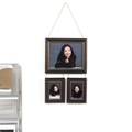 Vintage donkerbruine houten wandfotolijsten set met decoratieve ophangtouwen van hennep - Vintage Bruin (1 Horiz + 2 Vert) / 10"+5"