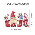 Christmas gnome wall sticker set with stockings and candy canes 60x40cm home decor - 40x60cm/Gnome Christmas Set