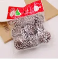 Pigne di Natale innevate per decorazioni in sacchetto regalo festivo con Babbo Natale - Pigne Innevate 4.5cm 9 Pezzi