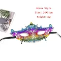 Rainbow lace masquerade mask pointed style with dimensions 24x11cm and 10g weight - Pointed - Multicolored