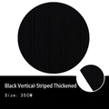 35cm round PVC placemat with thick black vertical stripe texture and heat resistance - Black Vertical Pattern