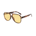Vintage double-bridge aviator sunglasses with tortoise frame and yellow lenses - Tortoise Frame Yellow Lens