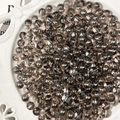 Smoky grey faceted crystal beads for DIY jewelry making displayed on a white plate - 8mm/50Pcs / Gun Black Bulb Beads