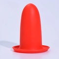 Stretchable leakproof red silicone sleeve for travel bottles and toiletries - 5th Gen (Flared Mouth) / Red