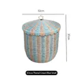 Cesto portaoggetti per giocattoli in rattan stile circo nordico in blu e beige - Circo Beige e Blu - Piccolo / 32x37cm