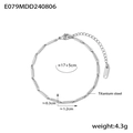 Minimalistisches silbernes Gliederarmband aus Titanstahl mit Karabinerverschluss und Kette - Stahl Texturiertes Armband (TXE079) / Stahlfarben