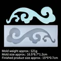 Molde de silicona con diseño de olas chinas y muestra azul para manualidades DIY - Estilo 1-Transparente