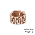 Rose gold stainless steel watch band chain ring with industrial brushed finish - Rose Gold (KR103596-KFC)