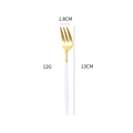 Elegant gold dessert fork with white handle, 13cm stainless steel flatware for sweets - Pink Gold Small Fork