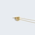 Elegant gold letter P pendant necklace with white pearls on a slim cross chain - Letter P