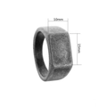 Vintage Viking Rune stainless steel signet ring with a textured 10mm x 15mm rectangular face - 10*15mm Vintage Signet Ring