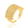 Adjustable gold plated multilayer star ring with micro-paved cubic zirconia stones - Gold Multi-Layer Star Style (CX-J1079)