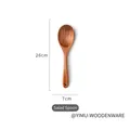 Teak wood salad spoon with natural grain and hanging hole, length 26cm width 7cm - Salad Spoon