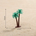 Modèle de double palmier miniature de 6,6cm avec base pour décor de paysage DIY - Cocotier à double tronc