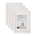 Set of four modern white minimalist solid wood photo frames displayed on white background - 5 Inch (11.9x15.7cm) / White