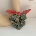 Pink checkered scrunchie with sweet ballet style ribbon bow for girls hair styling - Yellow Green Plaid Bow