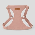 Pink suede vest-style dog harness with adjustable straps and soft texture finish - S / Pink