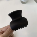 Matte black butterfly hair claw clip for high ponytail styling held against white background - Matte Black - Vase Shape - Butterfly Buckle