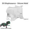 3D Dilophosaurus silicone resin mold with finished dinosaur model for DIY pendant - Dilophosaurus