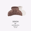 Pince à cheveux marron avec motifs découpés élégants et design minimaliste pour femme - Café Foncé (F0694)