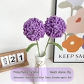 Handmade crochet purple carnation flowers in a white ceramic vase for home decor - Dark Purple Carnation Single Stem