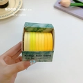 Yellow gradient high elasticity hair bands set in a stylish green marble texture box - Yellow Gradient 20 Pcs Set