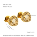 Herz-Ohrstecker aus 18K vergoldetem Edelstahl mit funkelnder Zirkon-Einlage - Herz-Ohrstecker [Weiβer Zirkon]