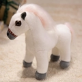 Simpatico pony di peluche bianco con criniera rosa e imbracatura rossa dorata - 20cm Con Ventosa / Bianco