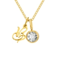 Collier doré en acier inoxydable avec lettre B et pendentif en zircone cubique - Lettre B / Or