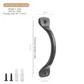 Industrial vintage cast iron door handle in matte black finish with mounting screws - 8640 Door Handle