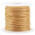 Golden stainless steel cross link chain roll for DIY jewelry making material - 0.3*1.0*2.5mm / Gold