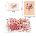 3D butterfly and floral handmade greeting card set with pink pop-up flower bouquet - Flower Butterfly