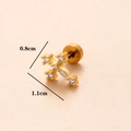 Goldenes Kreuz-Knorpel-Piercing mit Zirkonia-Mikropavé und 16G Stab aus rostfreiem Stahl - 9# Kreuz / Gold