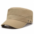 Khaki Schnelltrocknende Flatcap mit seitlichem Mesh und gebogener Krempe für Herren - Verstellbar / Khaki