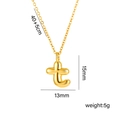 Golden 18K plated copper necklace featuring a small letter T pendant with 15mm height - Letter T