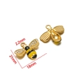 Detail of bee charms showing 21x18mm size, enamel stripes, and rhinestone wings - Enamel Bee / Gold Multicolor