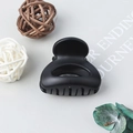 Minimalist matte black cutout hair claw clip with sturdy comb teeth for high ponytail - Matte Black