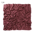 Solid color satin square scarf, smooth fabric, elegant draping design, perfect accessory. - Burgundy