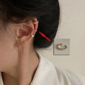 Manchette d'oreille dorée en forme de C sertie de cristaux pour oreilles non percées - Pièce Unique / Pavage Strass Or Fin
