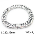 Silbernes Panzerarmband für Herren aus Edelstahl, 220mm Länge und 12mm Breite - Silber Armband / Armband