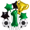 Detail of football trophy balloon set with number one and star foil decorations - Number 1 Style (足球冠军奖杯1)